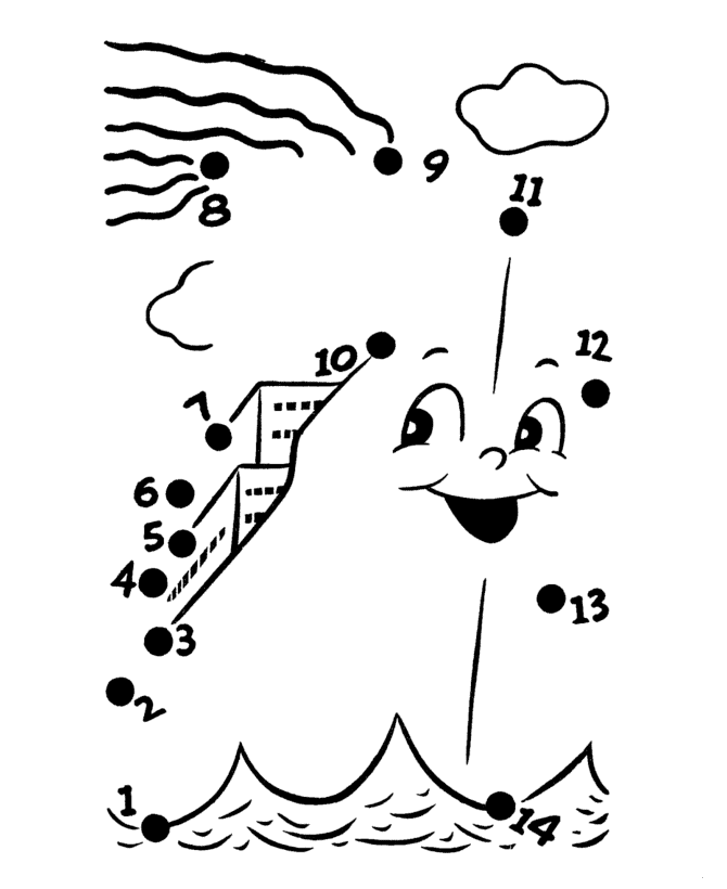 boat ship printable dot to dot – connect the dots 1-10 numbers