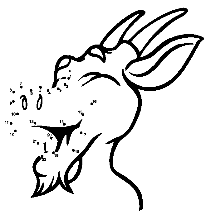 goat printable dot to dot - connect the dots 1-20 numbers