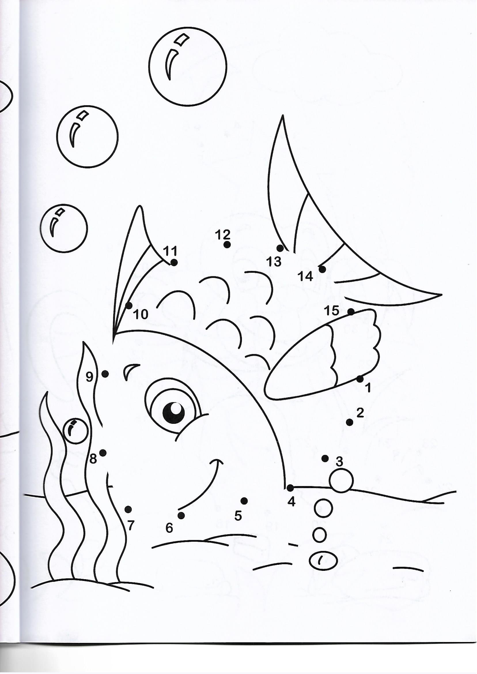 Fish Animal Printable Dot To Dot Connect The Dots Numbers 1 15