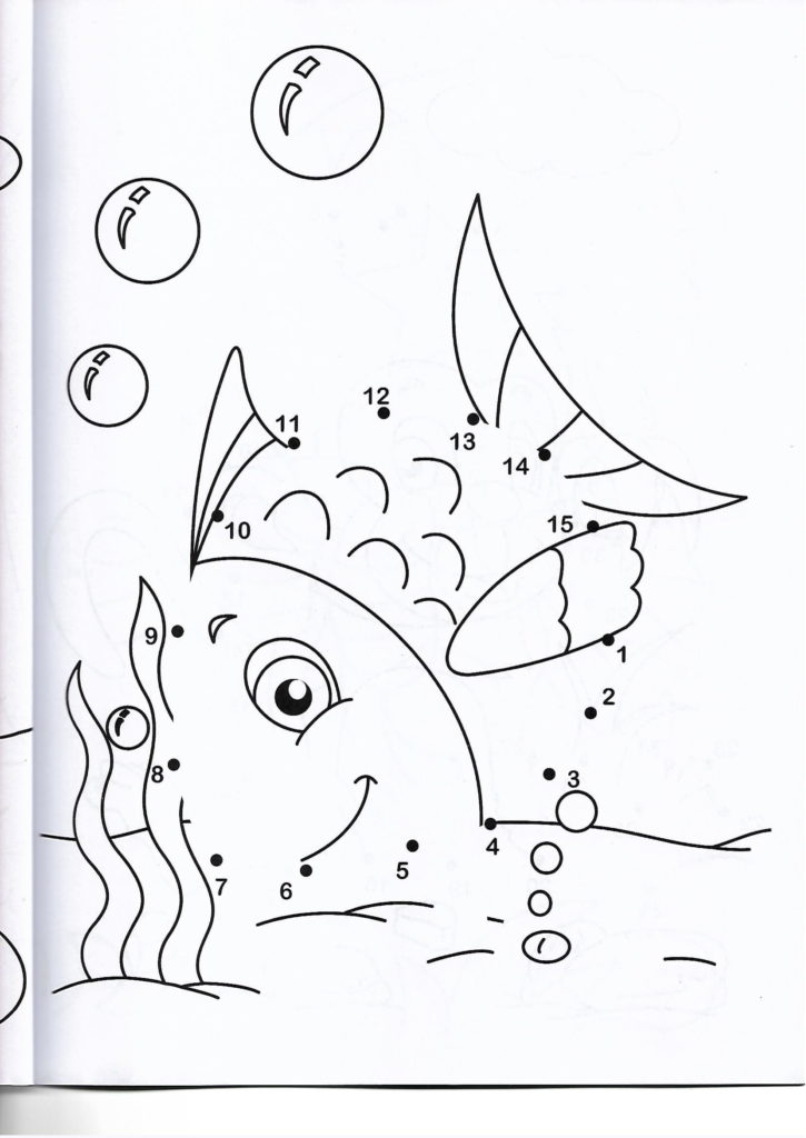 fish animal printable dot to dot – connect the dots numbers 1-15