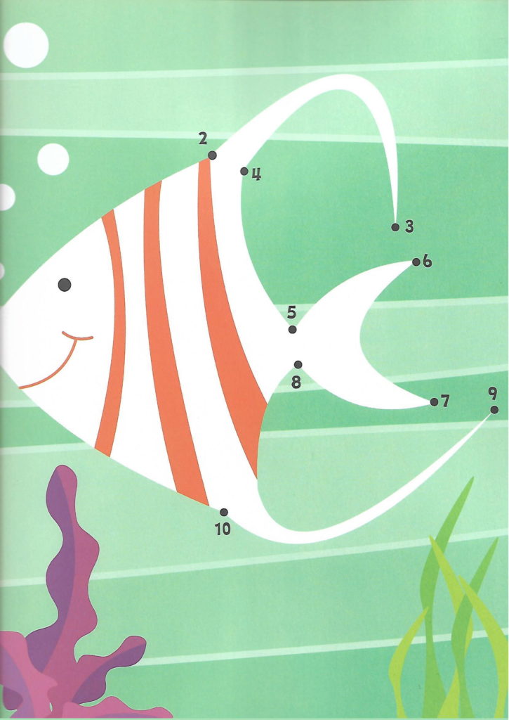 fish sea animal printable dot to dot – connect the dots numbers 1- 10