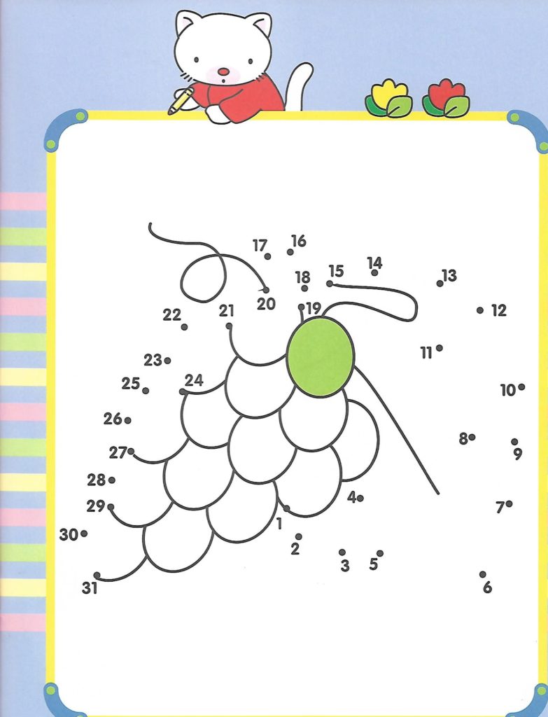 grapes printable dot to dot – connect the dots numbers 1- 30