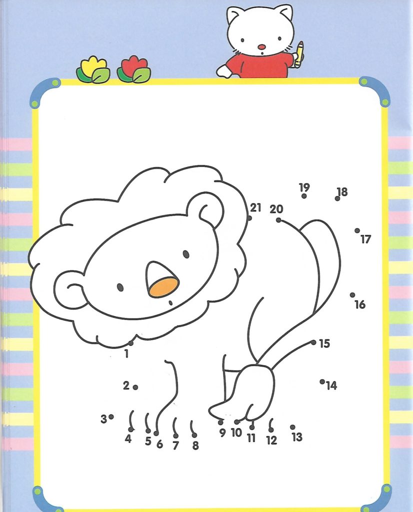 lion animal printable dot to dot – connect the dots numbers 1-21